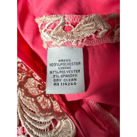 Eliza J Womens Sleeveless Lace Overlay Shift Dress Pink & Ivory Size 6 - Picture 6 of 16